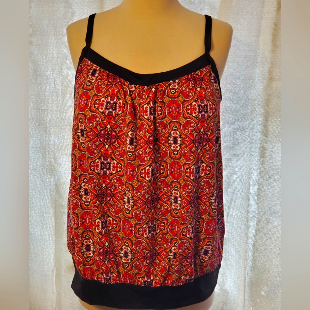 Lands End paisley tankini top